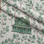 Sage Homestead Pattern 2 Fleece Fabric — fleece fabric folded close-up preview (mv-fleece-v1:lying)