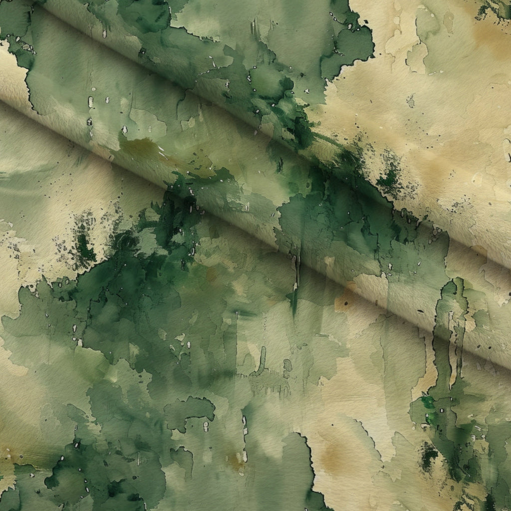 Sage Ink Wash Pattern 1 Fleece Fabric — fleece fabric folded close-up preview (mv-fleece-v1:lying)