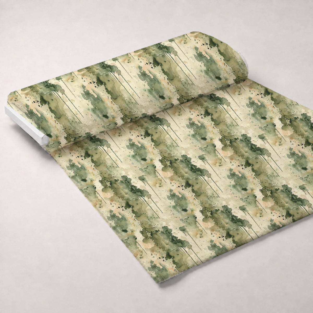 Sage Ink Wash Pattern 10 Fleece Fabric — fleece fabric unrolled bolt preview (mv-fleece-v1:bolt)
