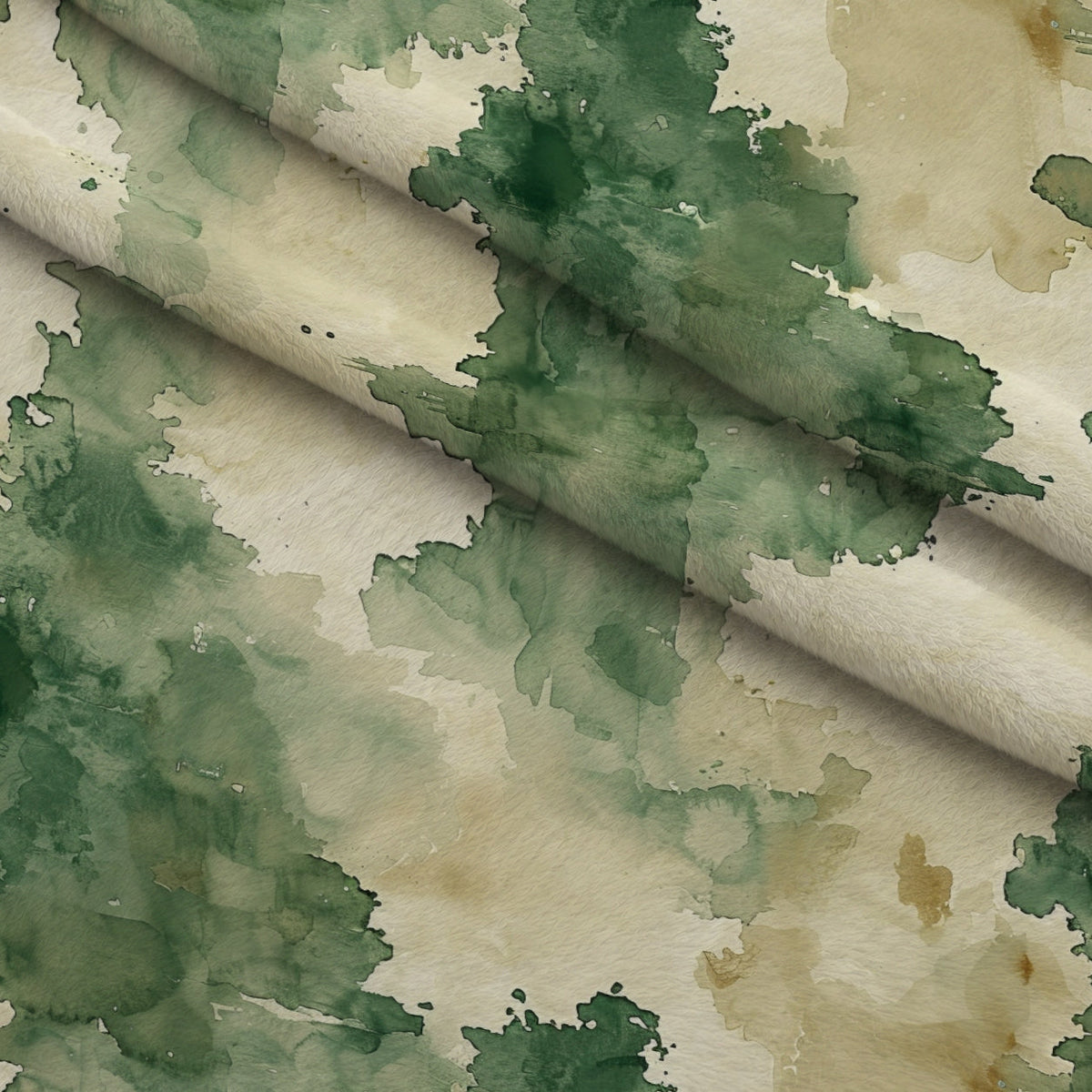 Sage Ink Wash Pattern 15 Fleece Fabric — fleece fabric folded close-up preview (mv-fleece-v1:lying)