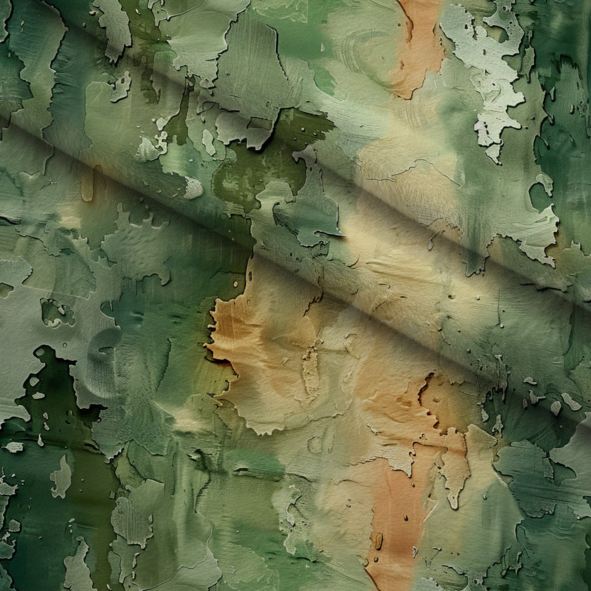 Sage Ink Wash Pattern 16 Fleece Fabric — fleece fabric folded close-up preview (mv-fleece-v1:lying)