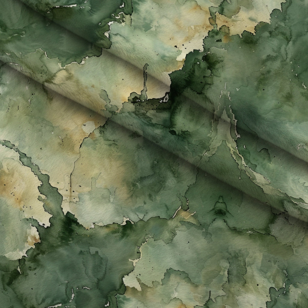 Sage Ink Wash Pattern 4 Fleece Fabric — fleece fabric folded close-up preview (mv-fleece-v1:lying)