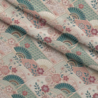 Sakura Fan Patchwork Pattern 8 Fleece Fabric — fleece fabric folded close-up preview (mv-fleece-v1:lying)