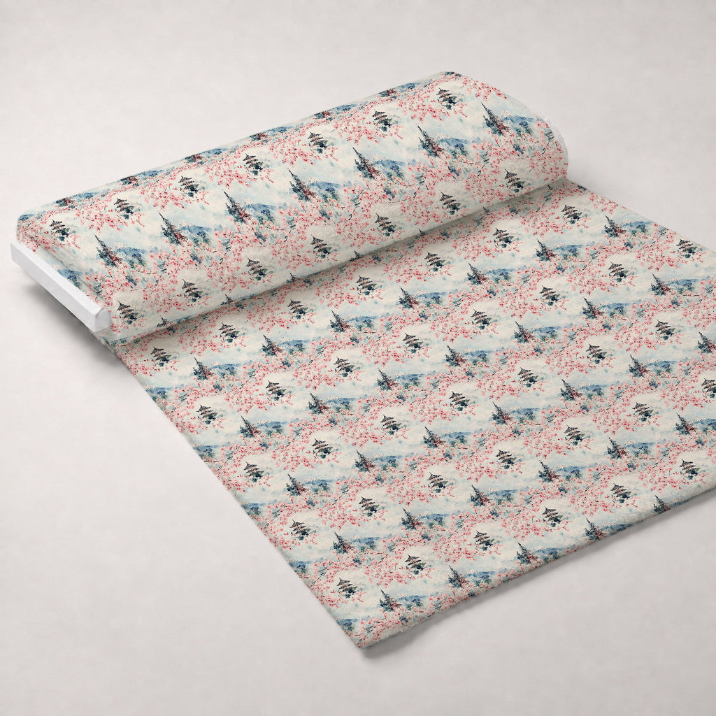Sakura Summit Pattern 12 Fleece Fabric — fleece fabric unrolled bolt preview (mv-fleece-v1:bolt)