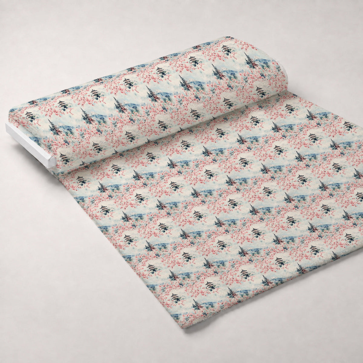 Sakura Summit Pattern 12 Fleece Fabric — fleece fabric unrolled bolt preview (mv-fleece-v1:bolt)