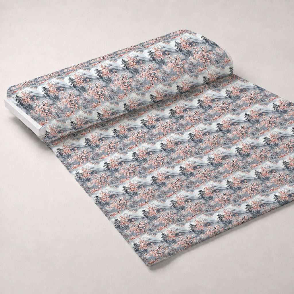 Sakura Summit Pattern 3 Fleece Fabric — fleece fabric unrolled bolt preview (mv-fleece-v1:bolt)