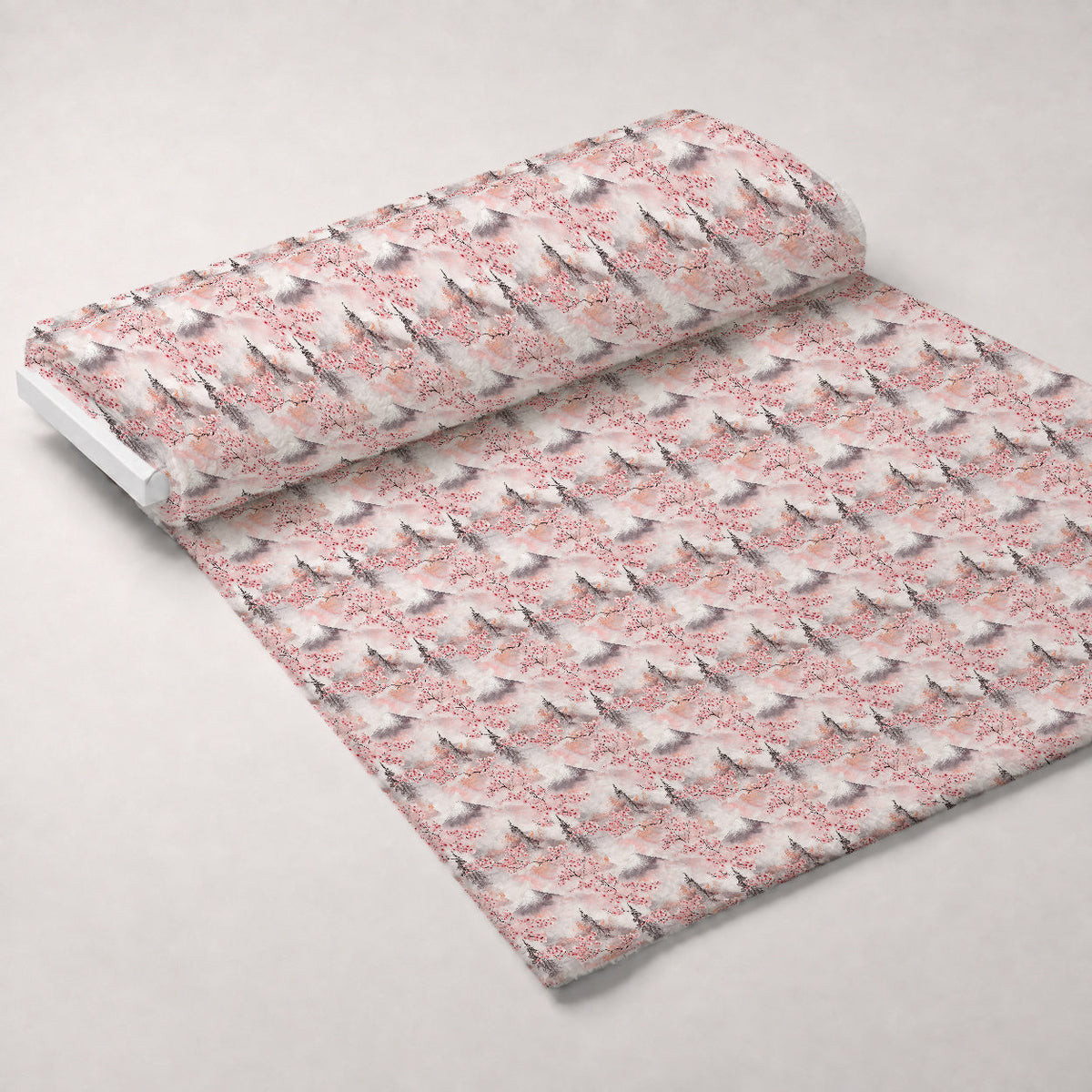 Sakura Summit Pattern 8 Fleece Fabric — fleece fabric unrolled bolt preview (mv-fleece-v1:bolt)