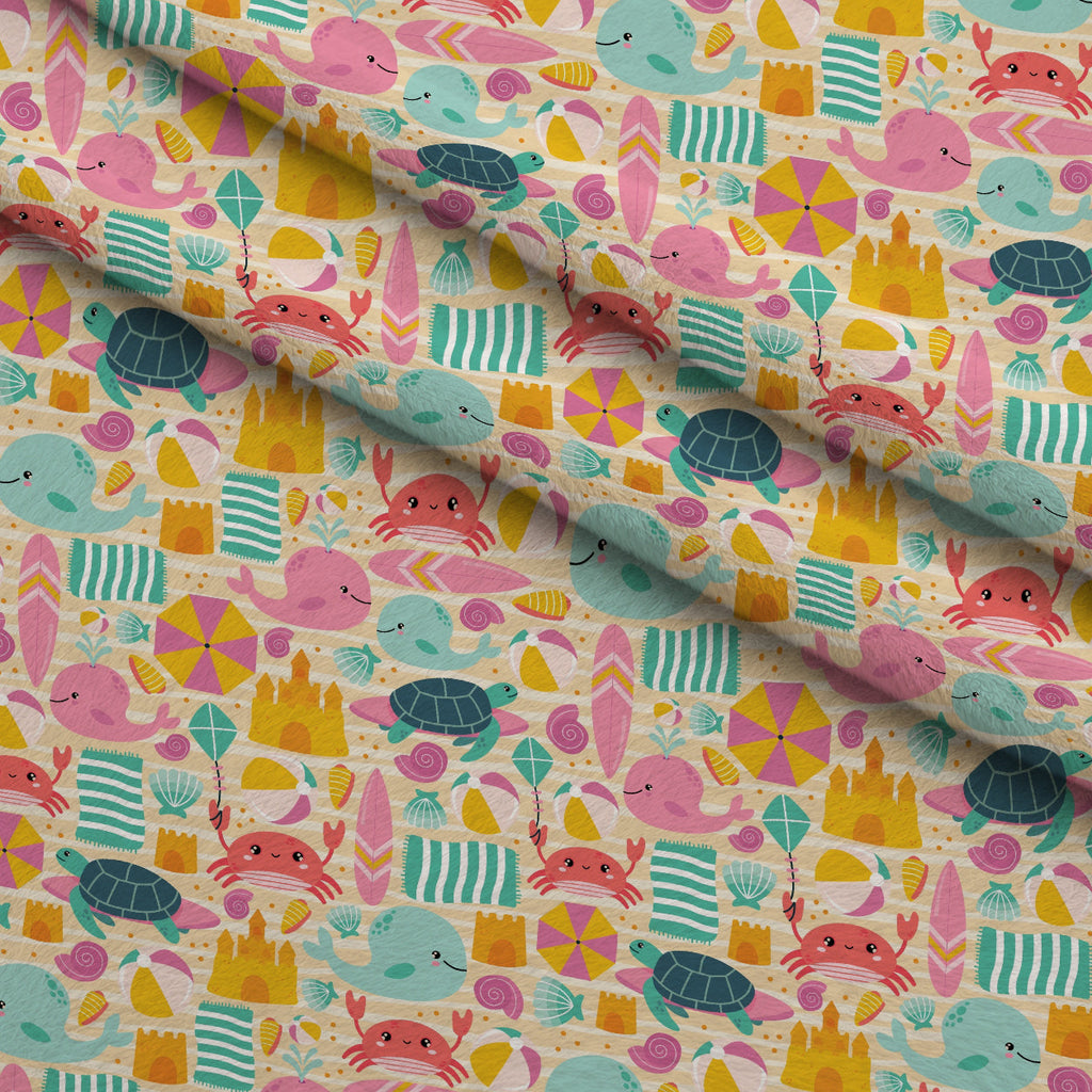 Sandy Shores Pattern 1 Fleece Fabric — fleece fabric folded close-up preview (mv-fleece-v1:lying)