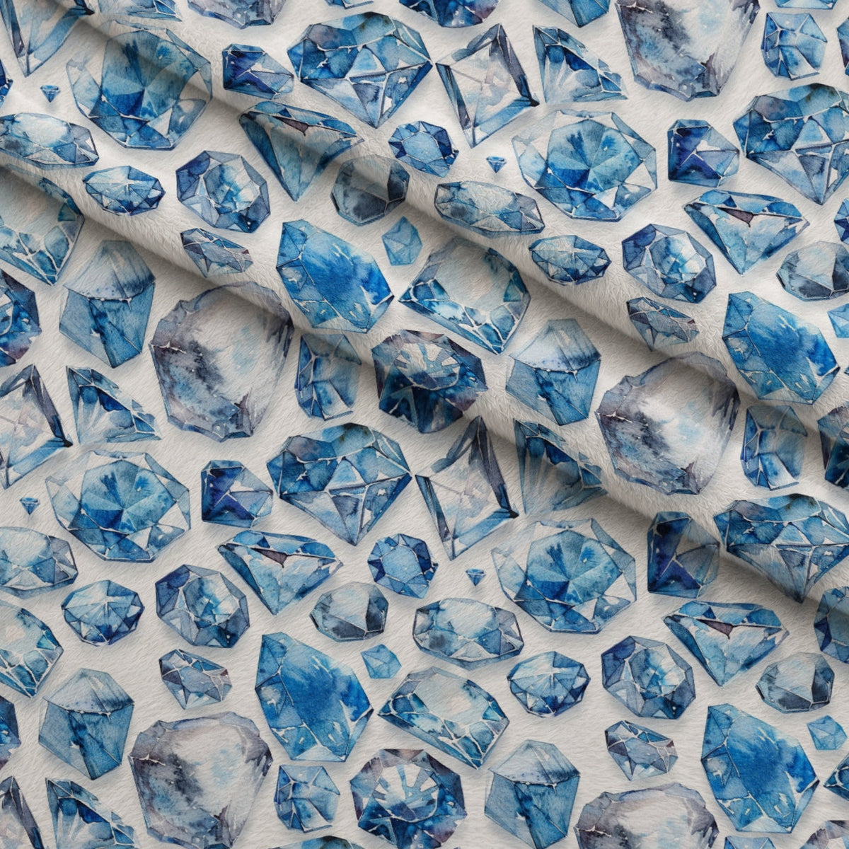 Sapphire Crystals Pattern 1 Fleece Fabric — fleece fabric folded close-up preview (mv-fleece-v1:lying)