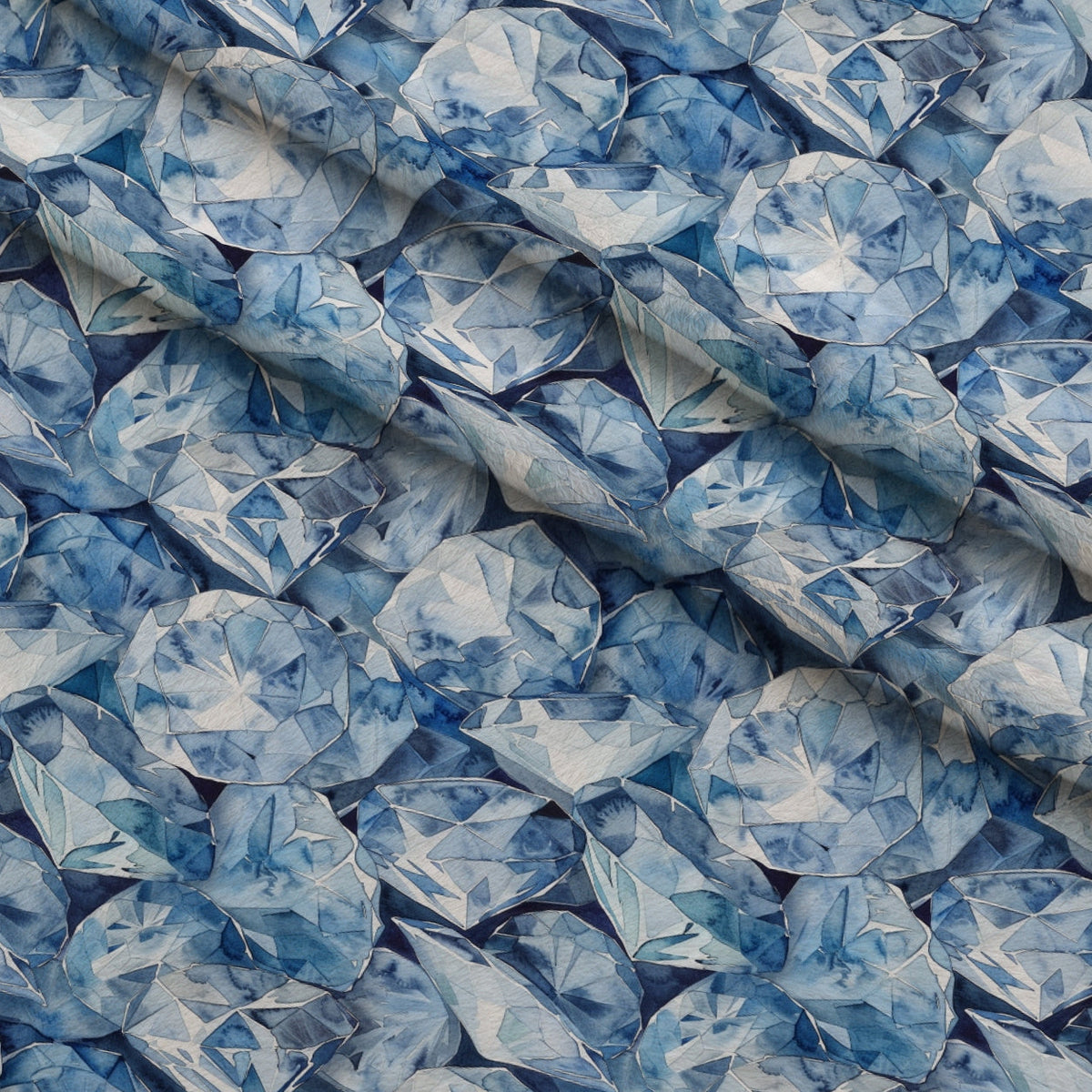 Sapphire Crystals Pattern 10 Fleece Fabric — fleece fabric folded close-up preview (mv-fleece-v1:lying)