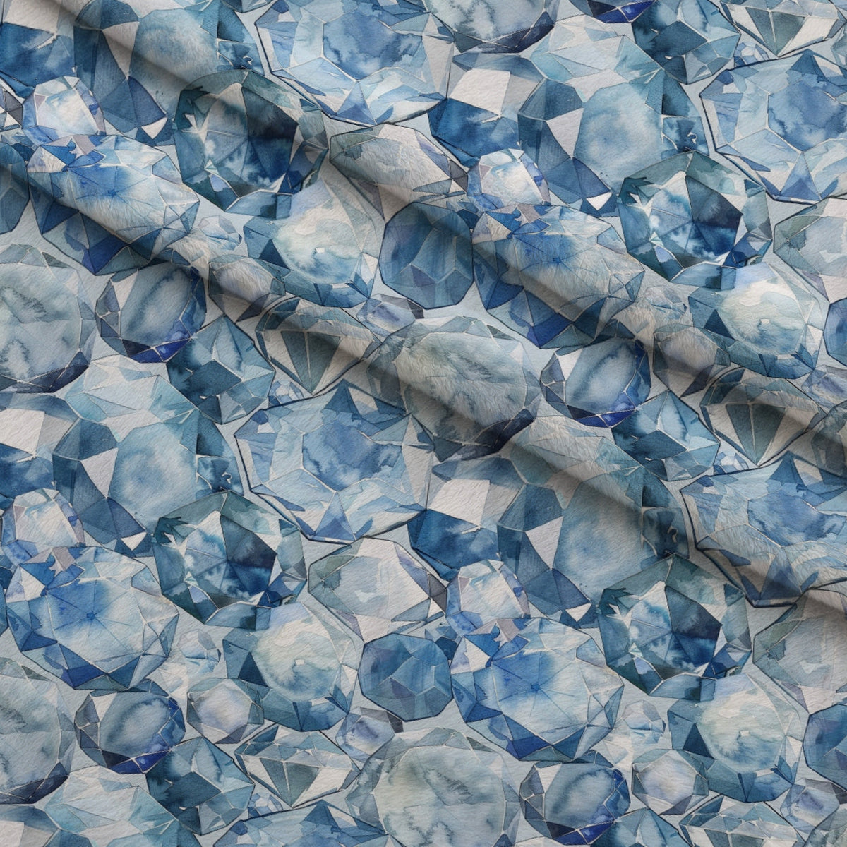 Sapphire Crystals Pattern 2 Fleece Fabric — fleece fabric folded close-up preview (mv-fleece-v1:lying)