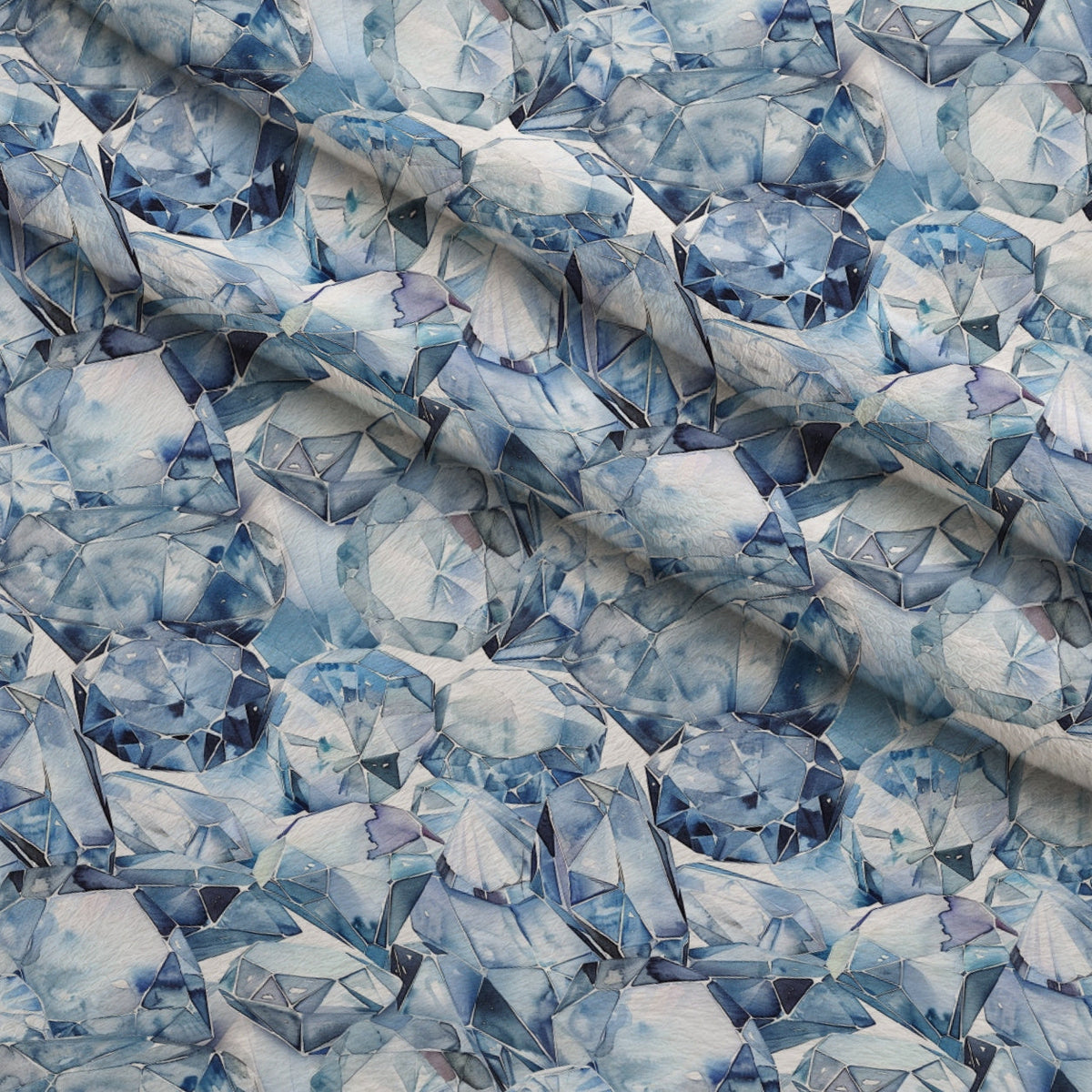 Sapphire Crystals Pattern 3 Fleece Fabric — fleece fabric folded close-up preview (mv-fleece-v1:lying)