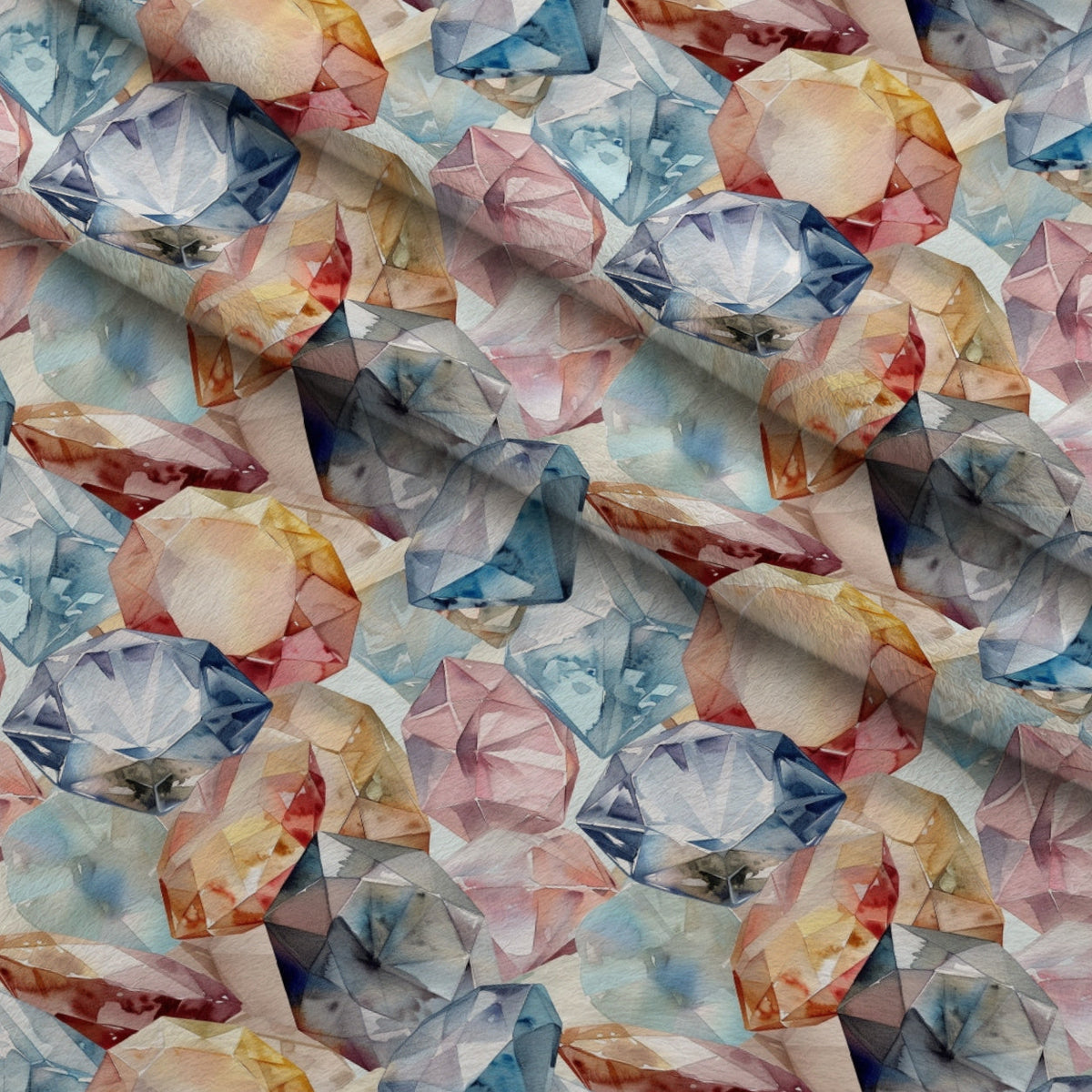 Sapphire Crystals Pattern 4 Fleece Fabric — fleece fabric folded close-up preview (mv-fleece-v1:lying)