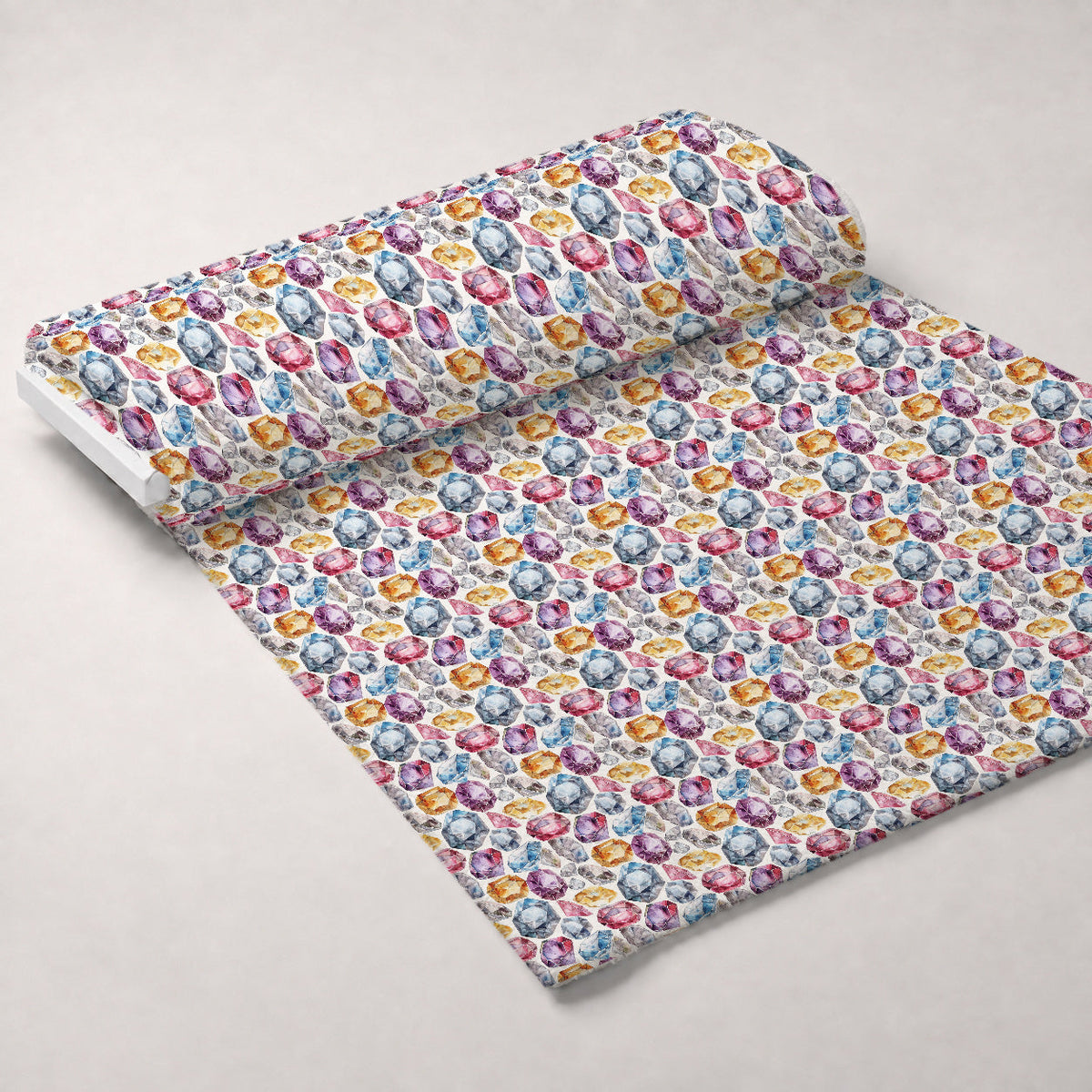 Sapphire Crystals Pattern 5 Fleece Fabric — fleece fabric unrolled bolt preview (mv-fleece-v1:bolt)