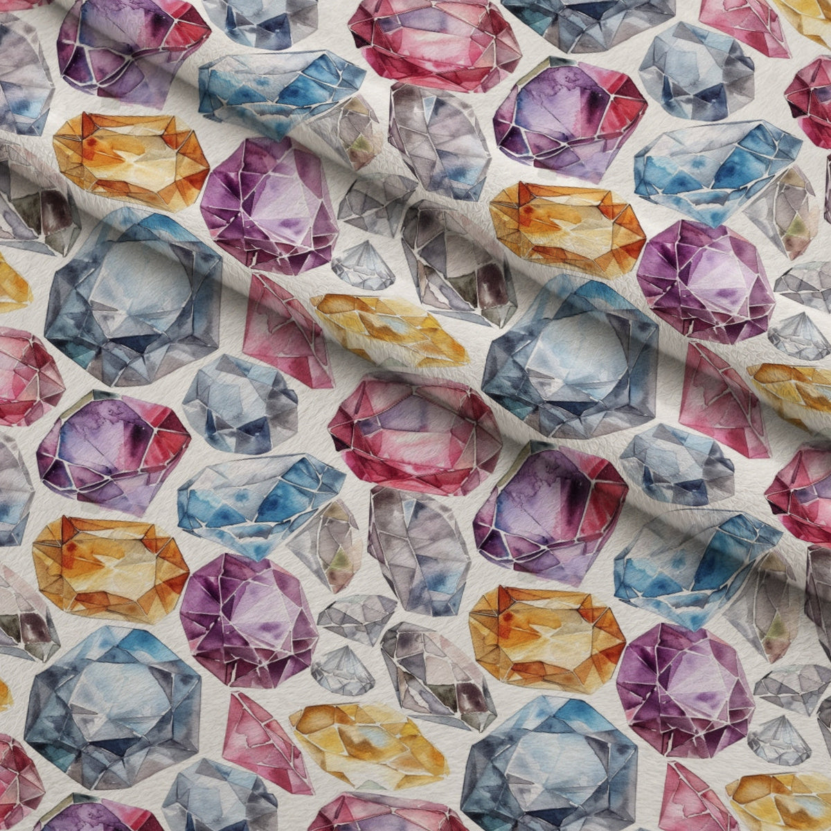 Sapphire Crystals Pattern 5 Fleece Fabric — fleece fabric folded close-up preview (mv-fleece-v1:lying)