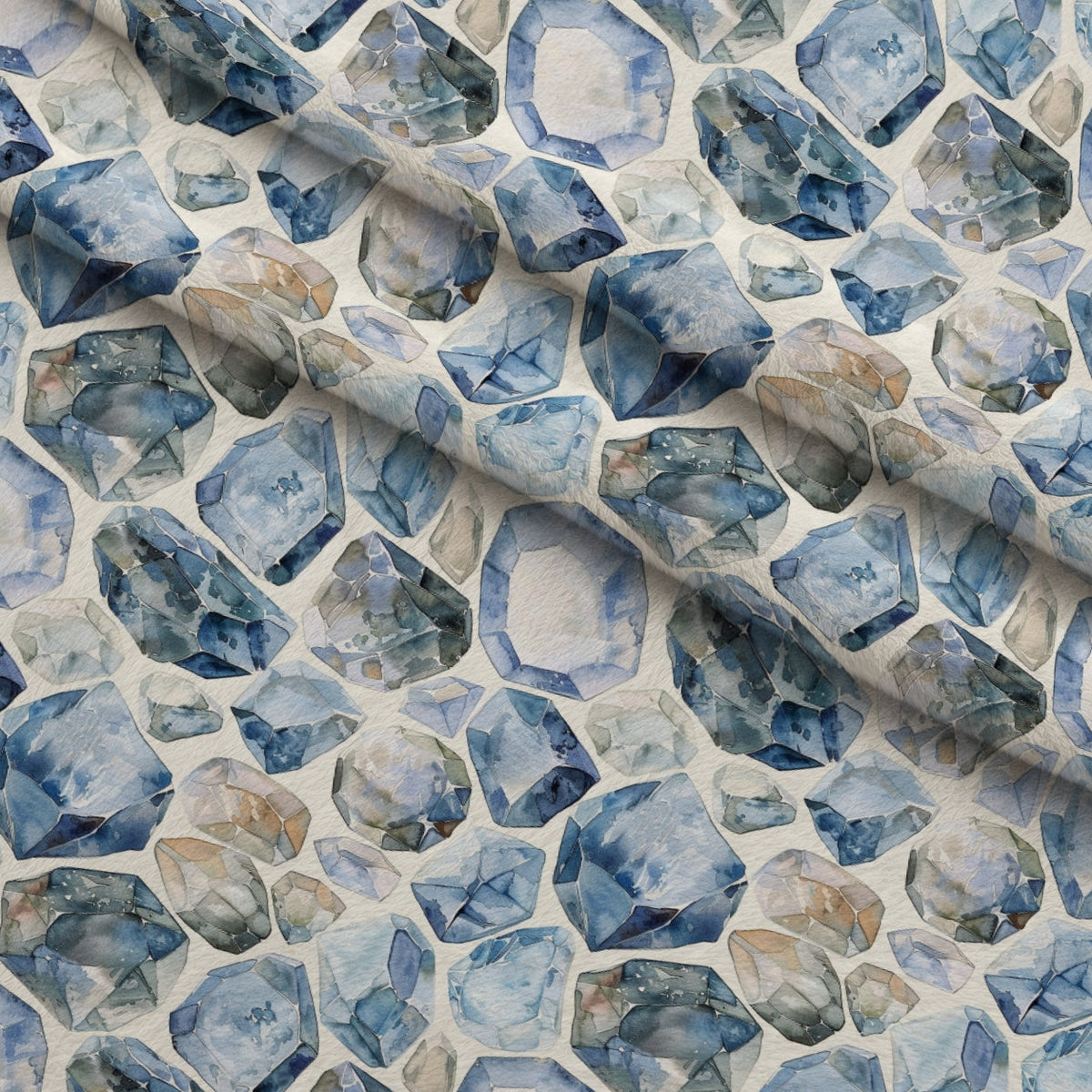 Sapphire Crystals Pattern 6 Fleece Fabric — fleece fabric folded close-up preview (mv-fleece-v1:lying)