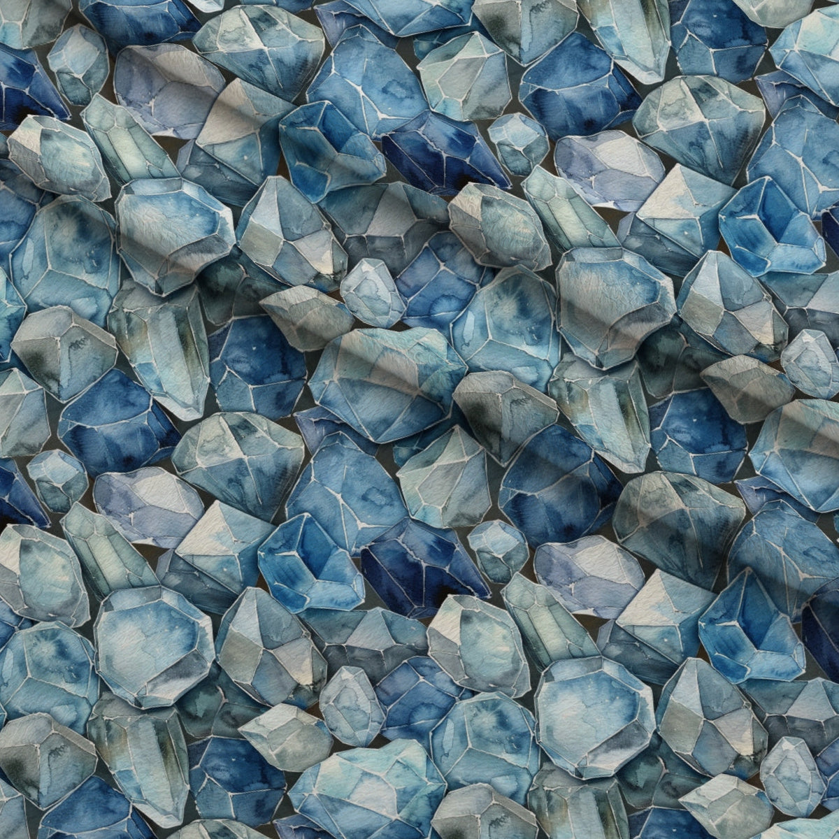 Sapphire Crystals Pattern 7 Fleece Fabric — fleece fabric folded close-up preview (mv-fleece-v1:lying)