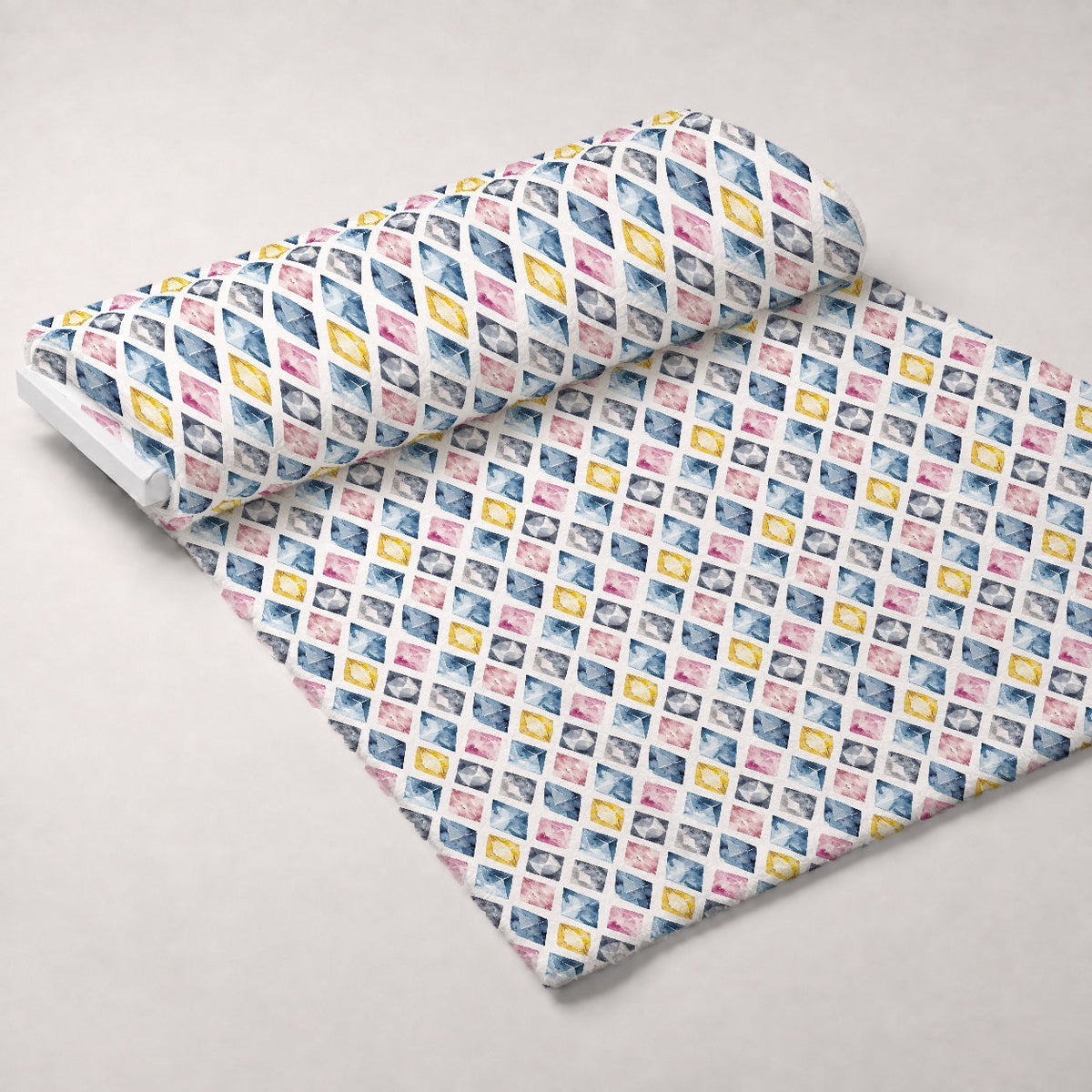 Sapphire Crystals Pattern 8 Fleece Fabric — fleece fabric unrolled bolt preview (mv-fleece-v1:bolt)