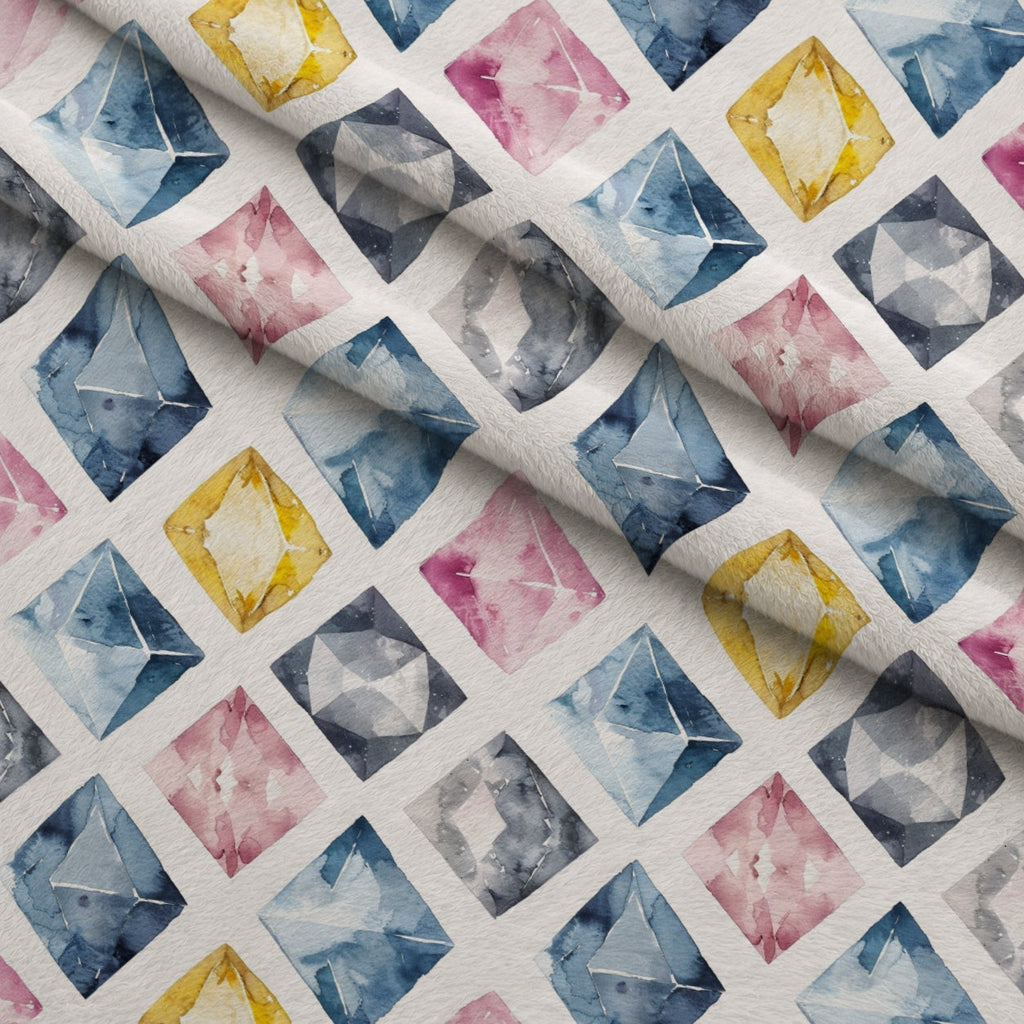 Sapphire Crystals Pattern 8 Fleece Fabric — fleece fabric folded close-up preview (mv-fleece-v1:lying)
