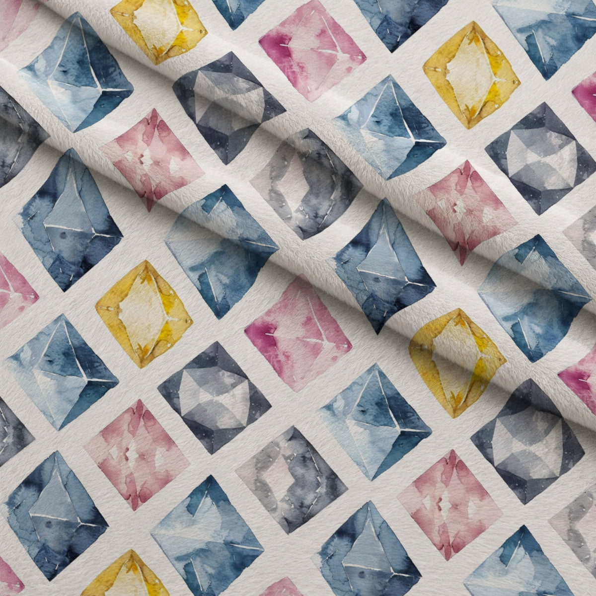 Sapphire Crystals Pattern 8 Fleece Fabric — fleece fabric folded close-up preview (mv-fleece-v1:lying)