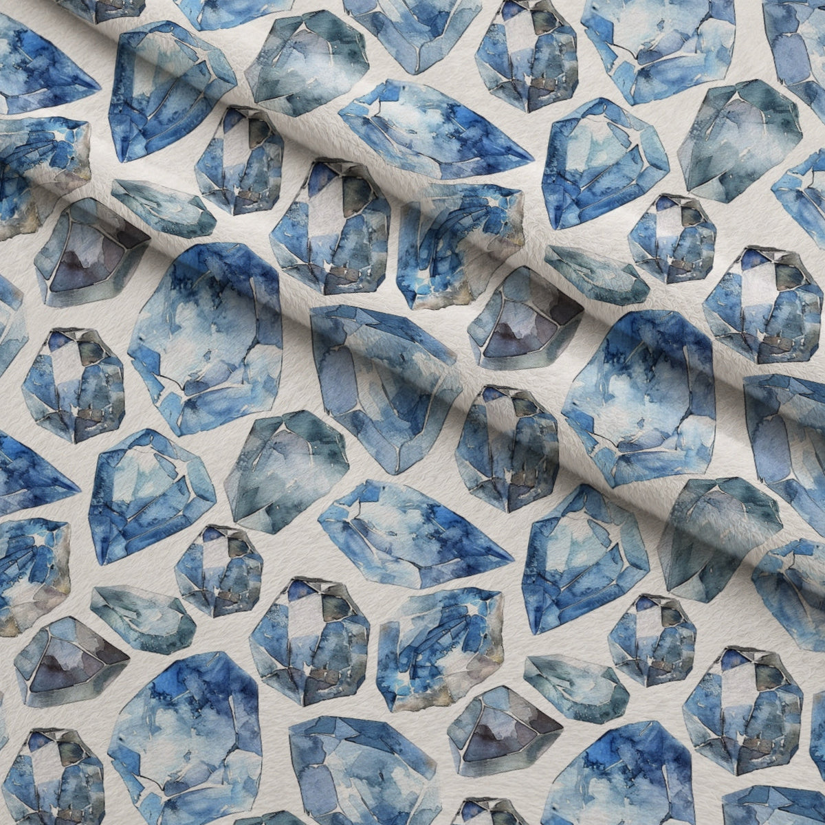 Sapphire Crystals Pattern 9 Fleece Fabric — fleece fabric folded close-up preview (mv-fleece-v1:lying)