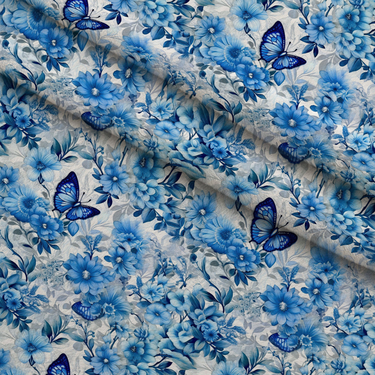 Sapphire Flutter Pattern 1 Fleece Fabric — fleece fabric folded close-up preview (mv-fleece-v1:lying)