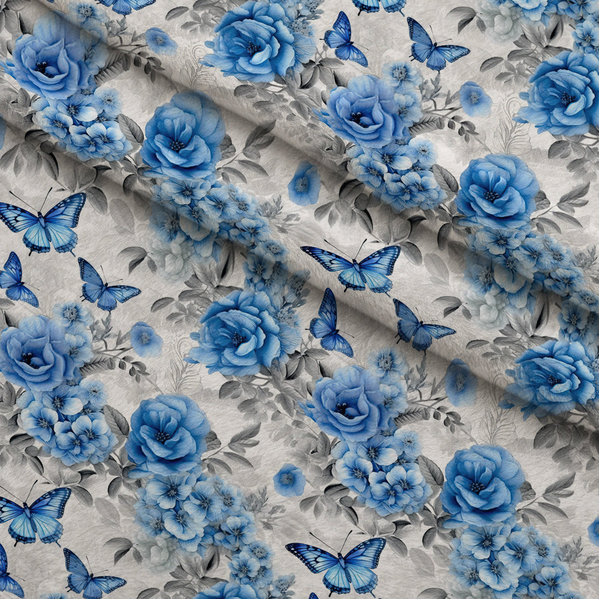 Sapphire Flutter Pattern 6 Fleece Fabric — fleece fabric folded close-up preview (mv-fleece-v1:lying)
