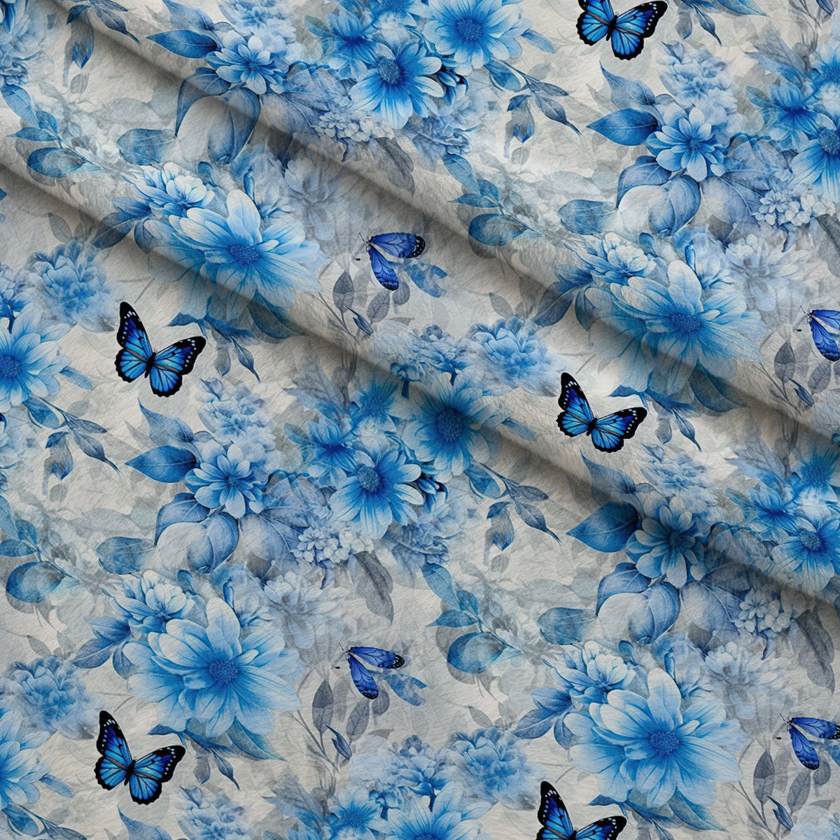 Sapphire Flutter Pattern 7 Fleece Fabric — fleece fabric folded close-up preview (mv-fleece-v1:lying)