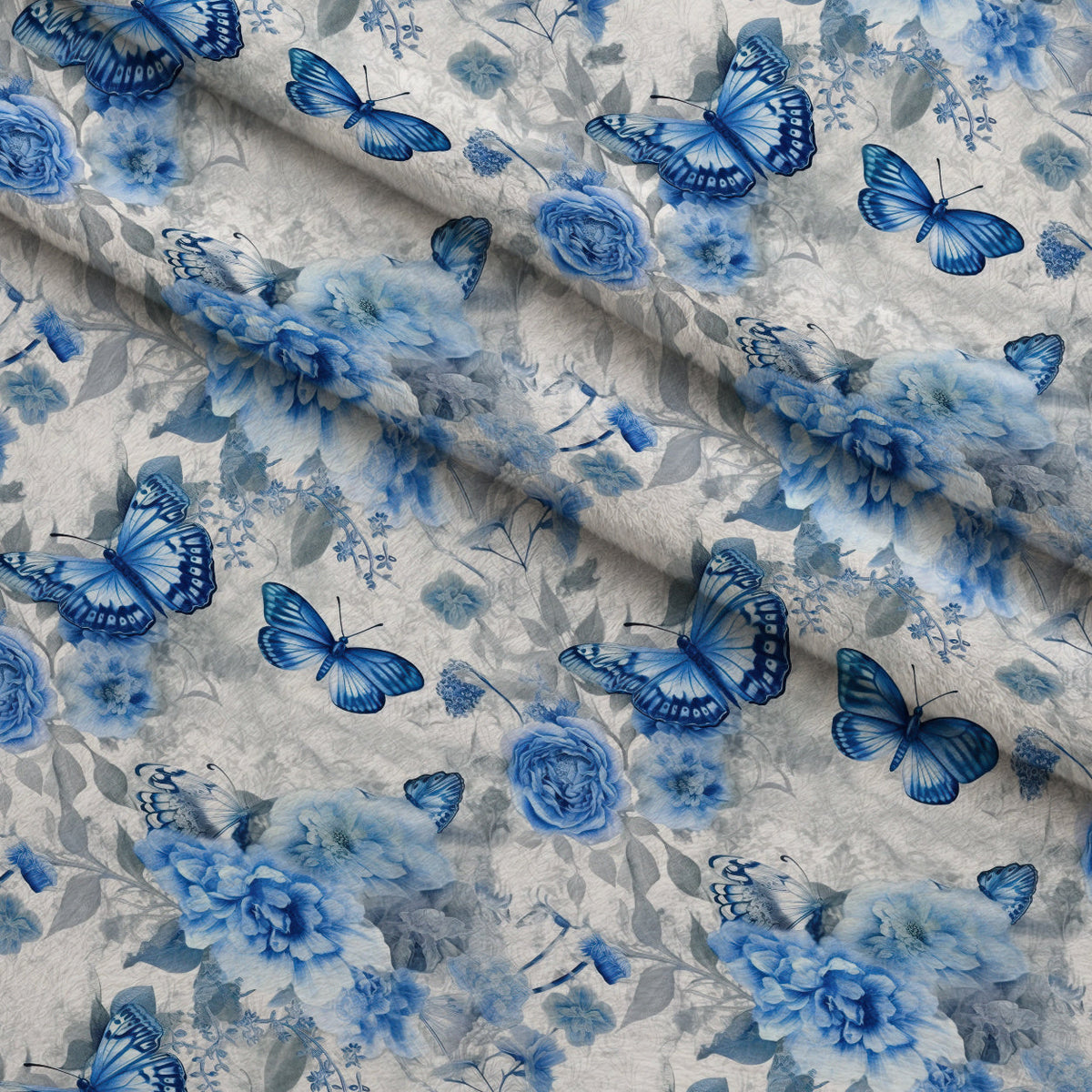 Sapphire Flutter Pattern 9 Fleece Fabric — fleece fabric folded close-up preview (mv-fleece-v1:lying)