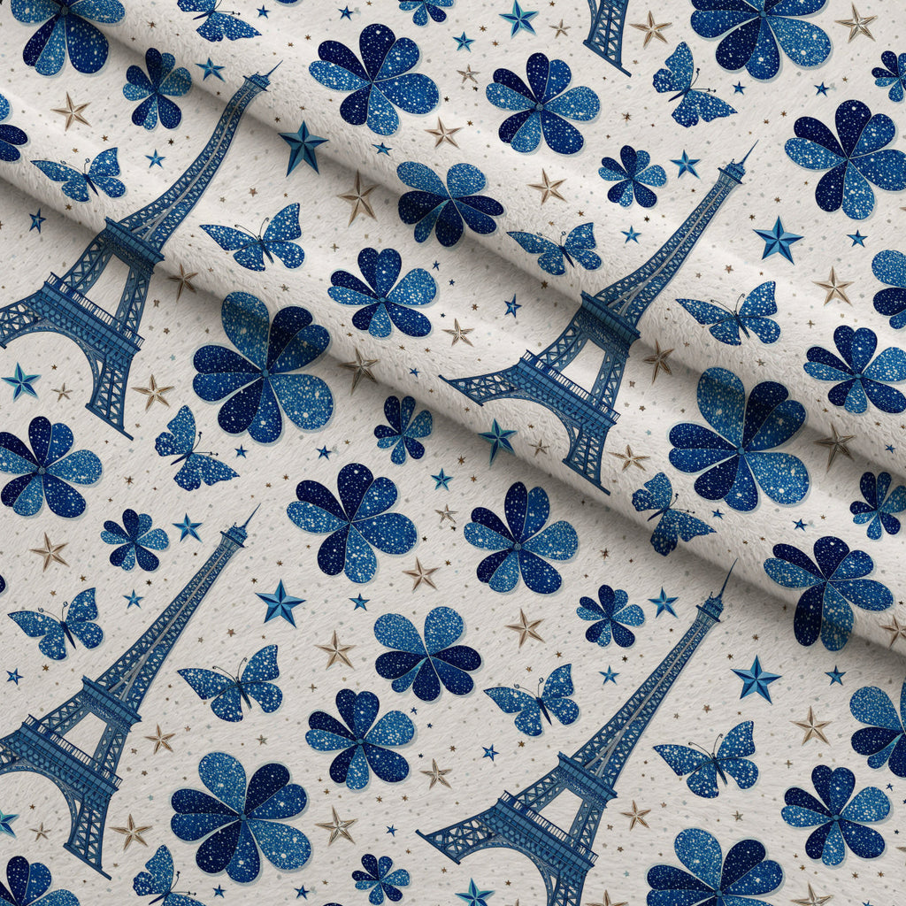 Sapphire Gleam Pattern 4 Fleece Fabric — fleece fabric folded close-up preview (mv-fleece-v1:lying)