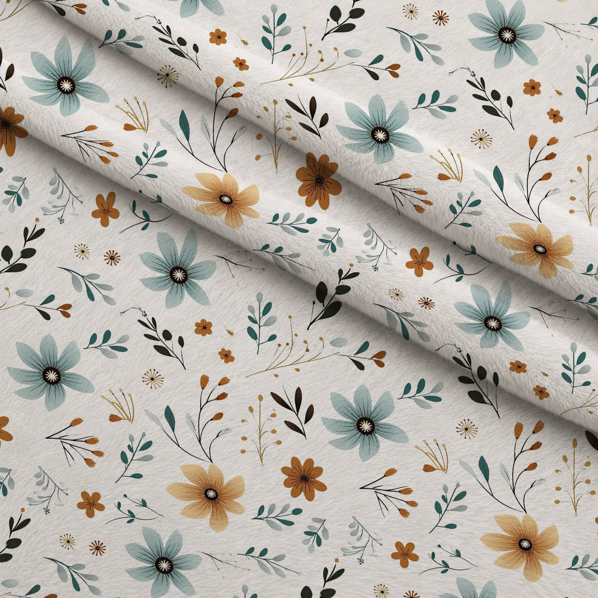 Scandi Meadow Pattern 1 Fleece Fabric — fleece fabric folded close-up preview (mv-fleece-v1:lying)