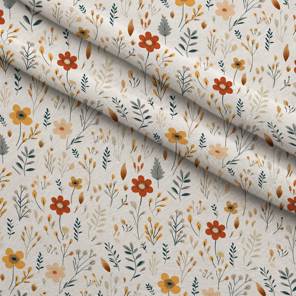 Scandi Meadow Pattern 12 Fleece Fabric — fleece fabric folded close-up preview (mv-fleece-v1:lying)