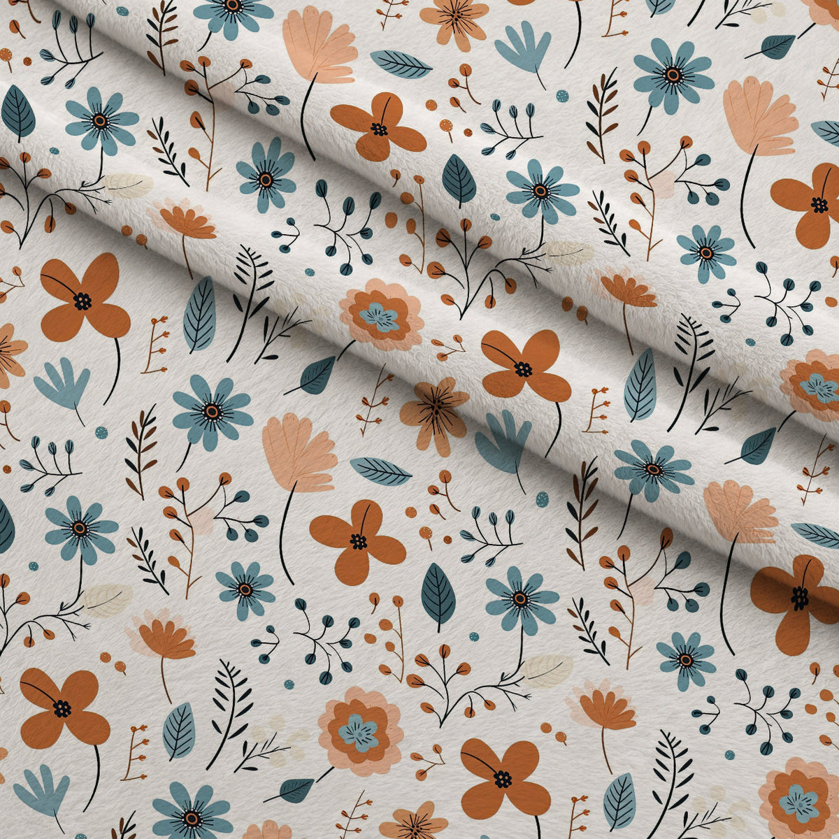 Scandi Meadow Pattern 4 Fleece Fabric — fleece fabric folded close-up preview (mv-fleece-v1:lying)