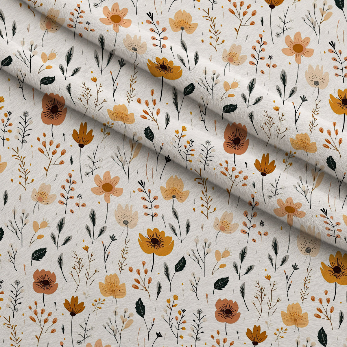 Scandi Meadow Pattern 5 Fleece Fabric — fleece fabric folded close-up preview (mv-fleece-v1:lying)