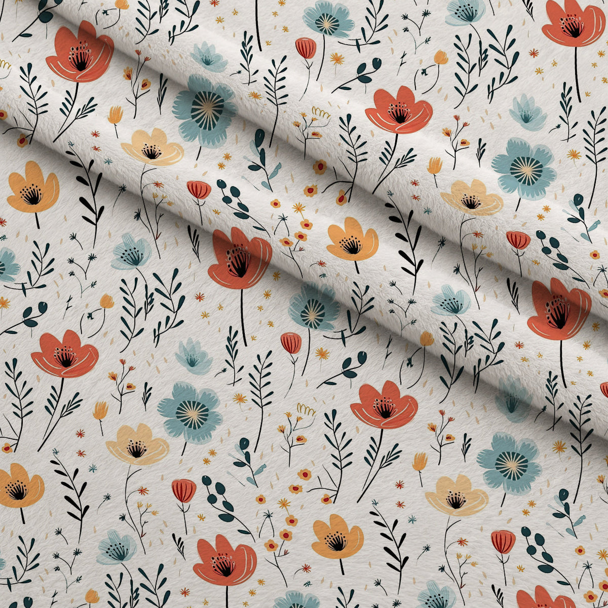 Scandi Meadow Pattern 9 Fleece Fabric — fleece fabric folded close-up preview (mv-fleece-v1:lying)