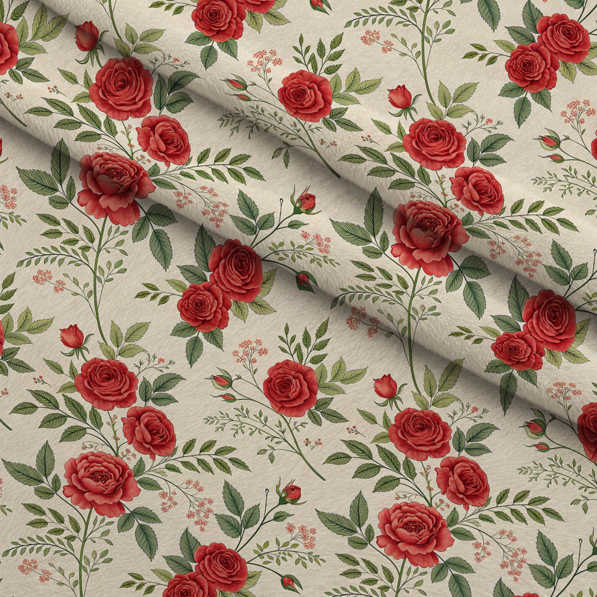 Scarlet Hive Pattern 1 Fleece Fabric — fleece fabric folded close-up preview (mv-fleece-v1:lying)
