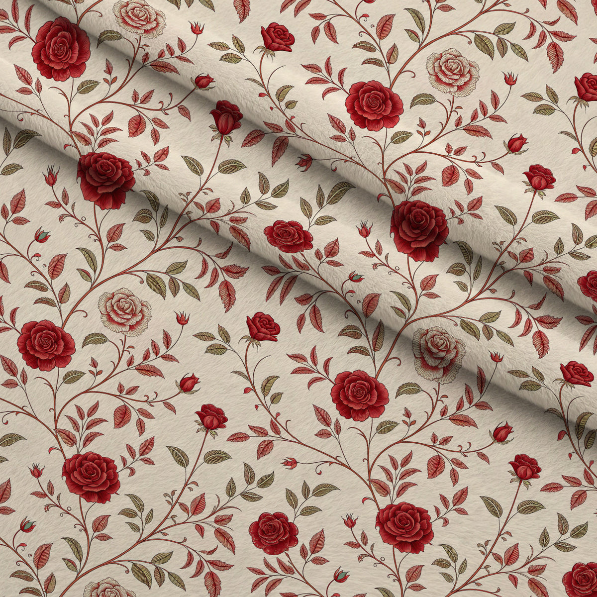Scarlet Hive Pattern 14 Fleece Fabric — fleece fabric folded close-up preview (mv-fleece-v1:lying)