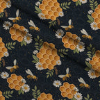 Scarlet Hive Pattern 18 Fleece Fabric — fleece fabric folded close-up preview (mv-fleece-v1:lying)