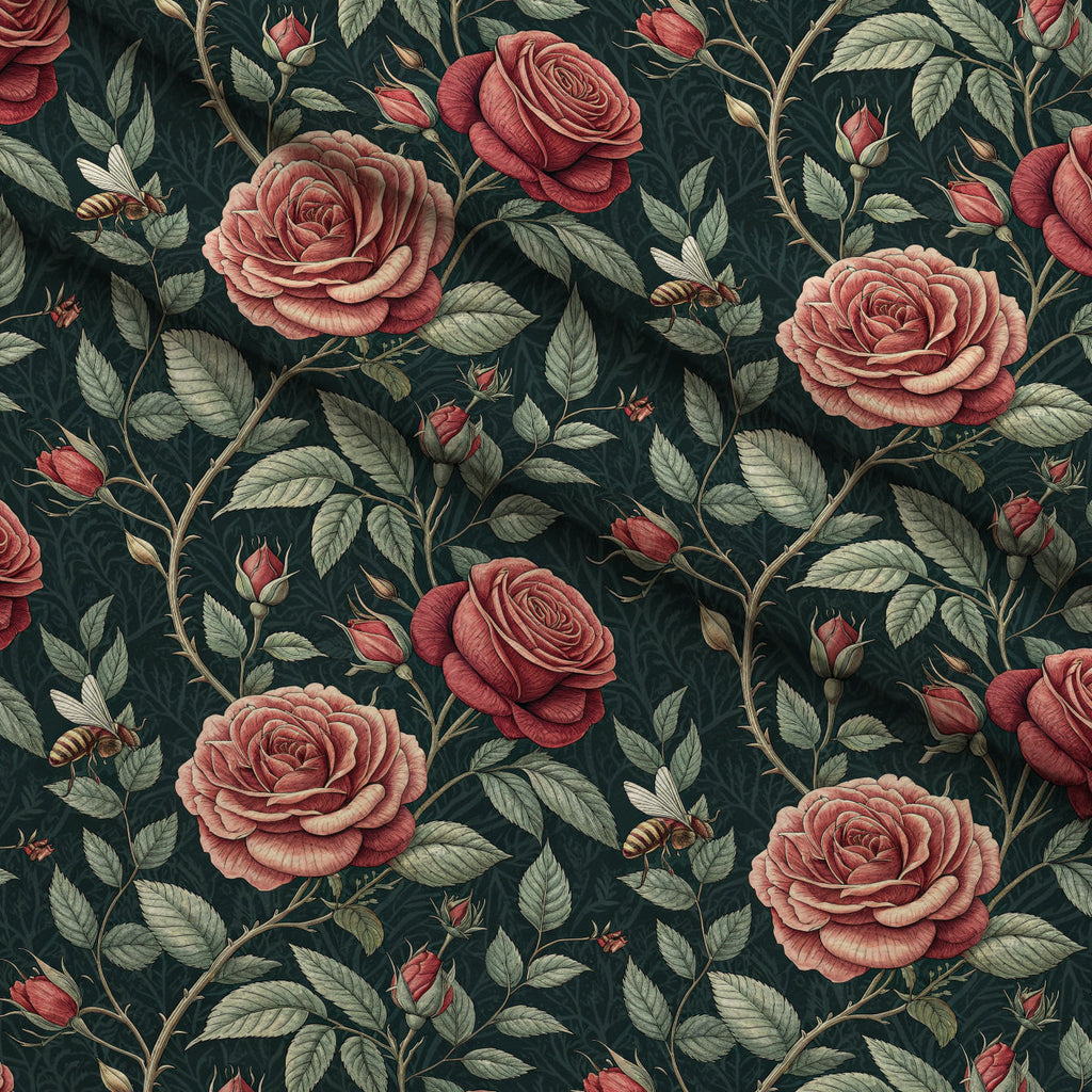 Scarlet Hive Pattern 2 Fleece Fabric — fleece fabric folded close-up preview (mv-fleece-v1:lying)