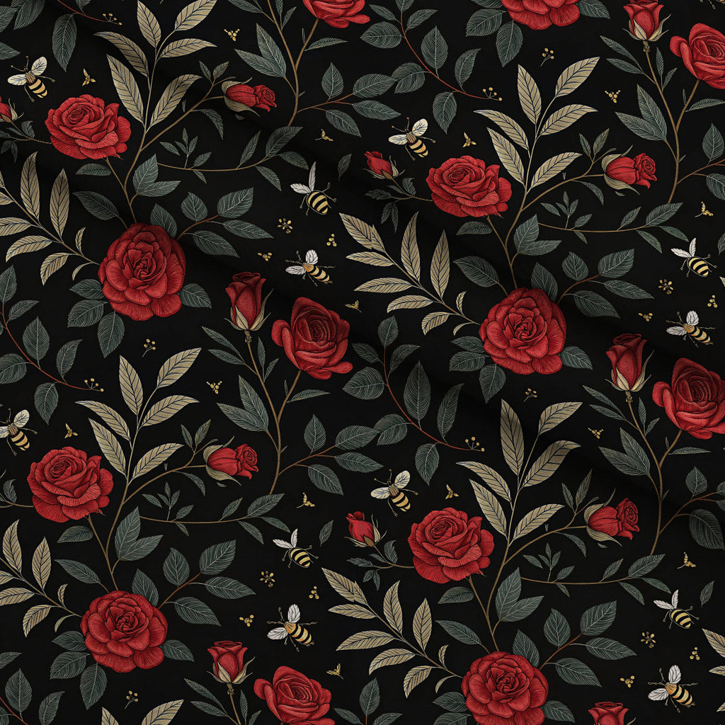 Scarlet Hive Pattern 21 Fleece Fabric — fleece fabric folded close-up preview (mv-fleece-v1:lying)