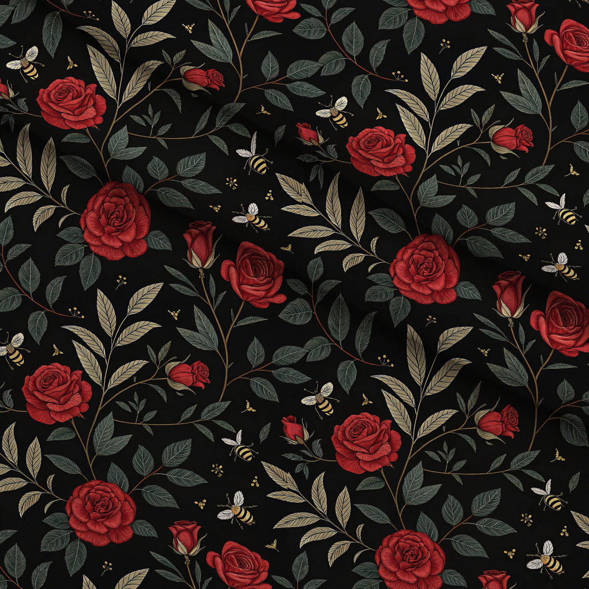Scarlet Hive Pattern 21 Fleece Fabric — fleece fabric folded close-up preview (mv-fleece-v1:lying)