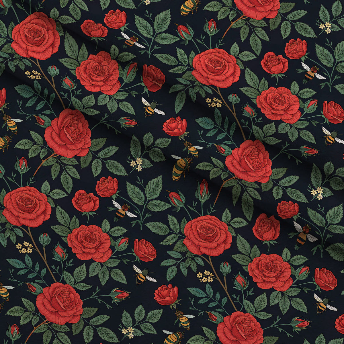 Scarlet Hive Pattern 3 Fleece Fabric — fleece fabric folded close-up preview (mv-fleece-v1:lying)