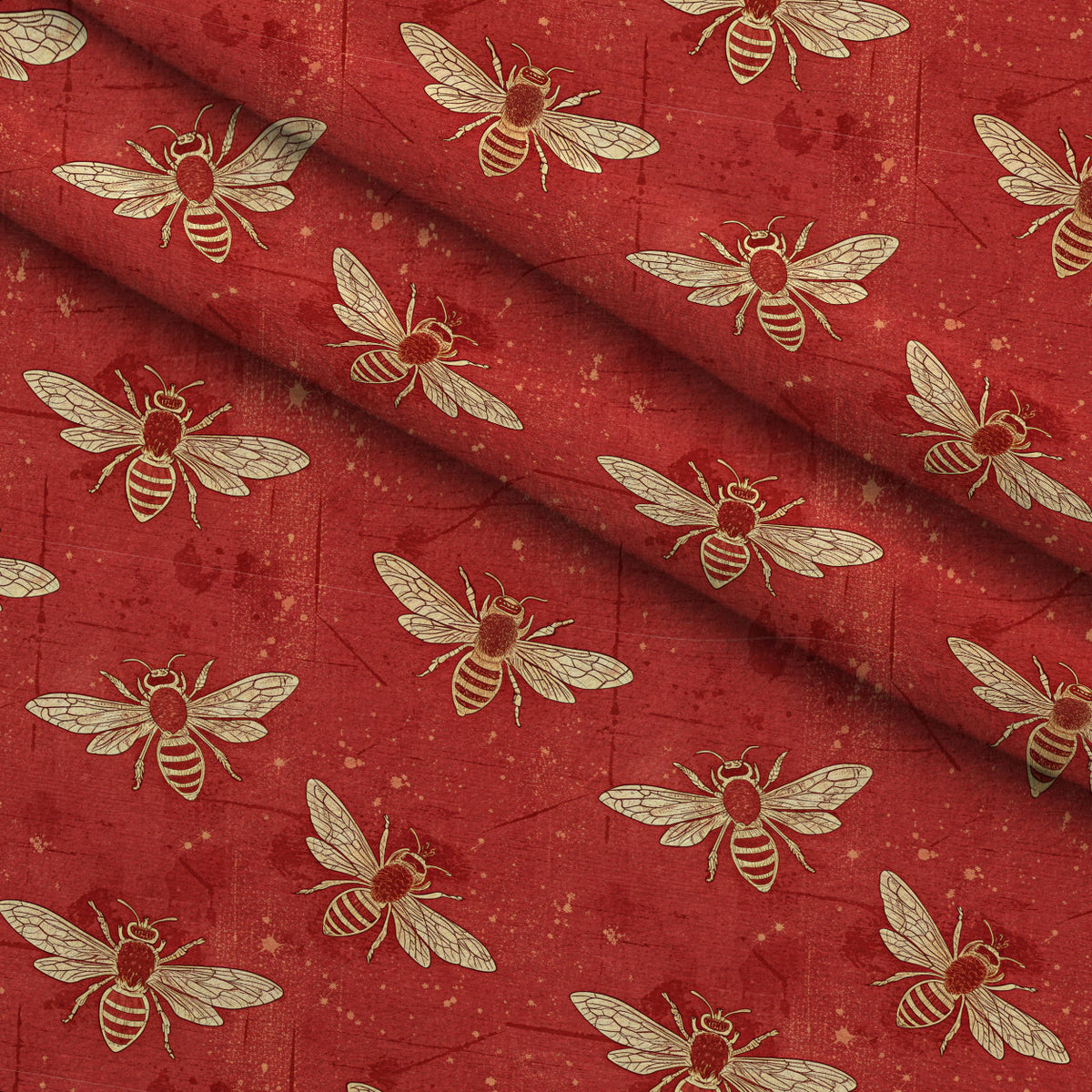 Scarlet Hive Pattern 9 Fleece Fabric — fleece fabric folded close-up preview (mv-fleece-v1:lying)