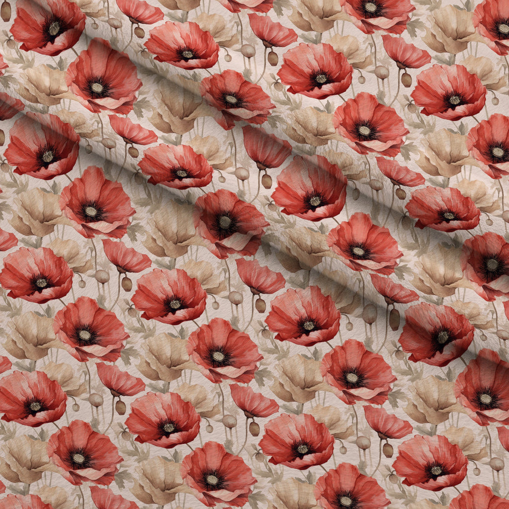 Scarlet Meadow Pattern 2 Fleece Fabric — fleece fabric folded close-up preview (mv-fleece-v1:lying)