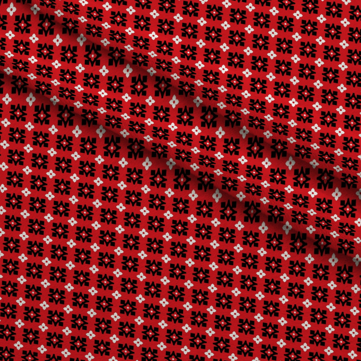 Scarlet Paisley Pattern 10 Fleece Fabric — fleece fabric folded close-up preview (mv-fleece-v1:lying)