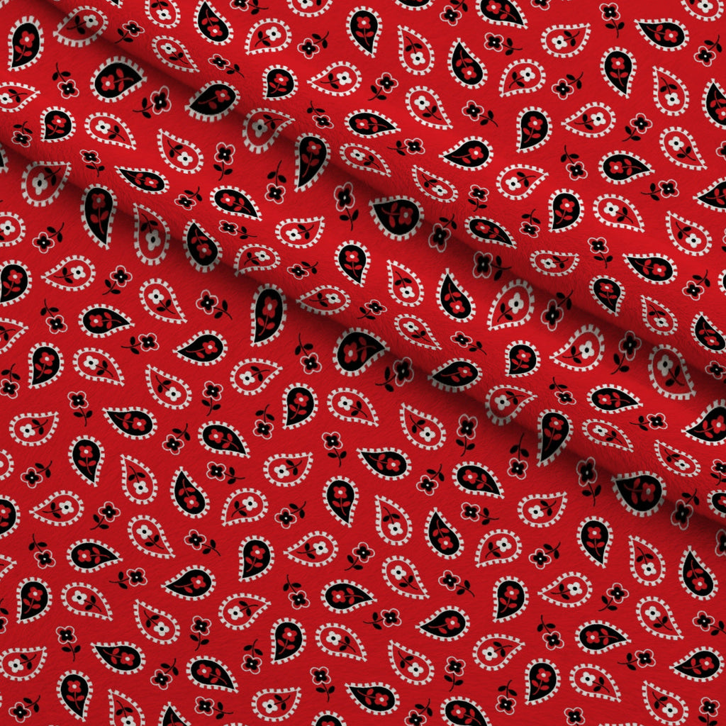 Scarlet Paisley Pattern 6 Fleece Fabric — fleece fabric folded close-up preview (mv-fleece-v1:lying)