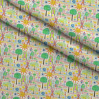 Scribble Sunshine Pattern 2 Fleece Fabric — fleece fabric folded close-up preview (mv-fleece-v1:lying)