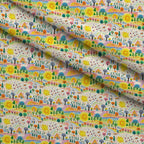 Scribble Sunshine Pattern 4 Fleece Fabric — fleece fabric folded close-up preview (mv-fleece-v1:lying)