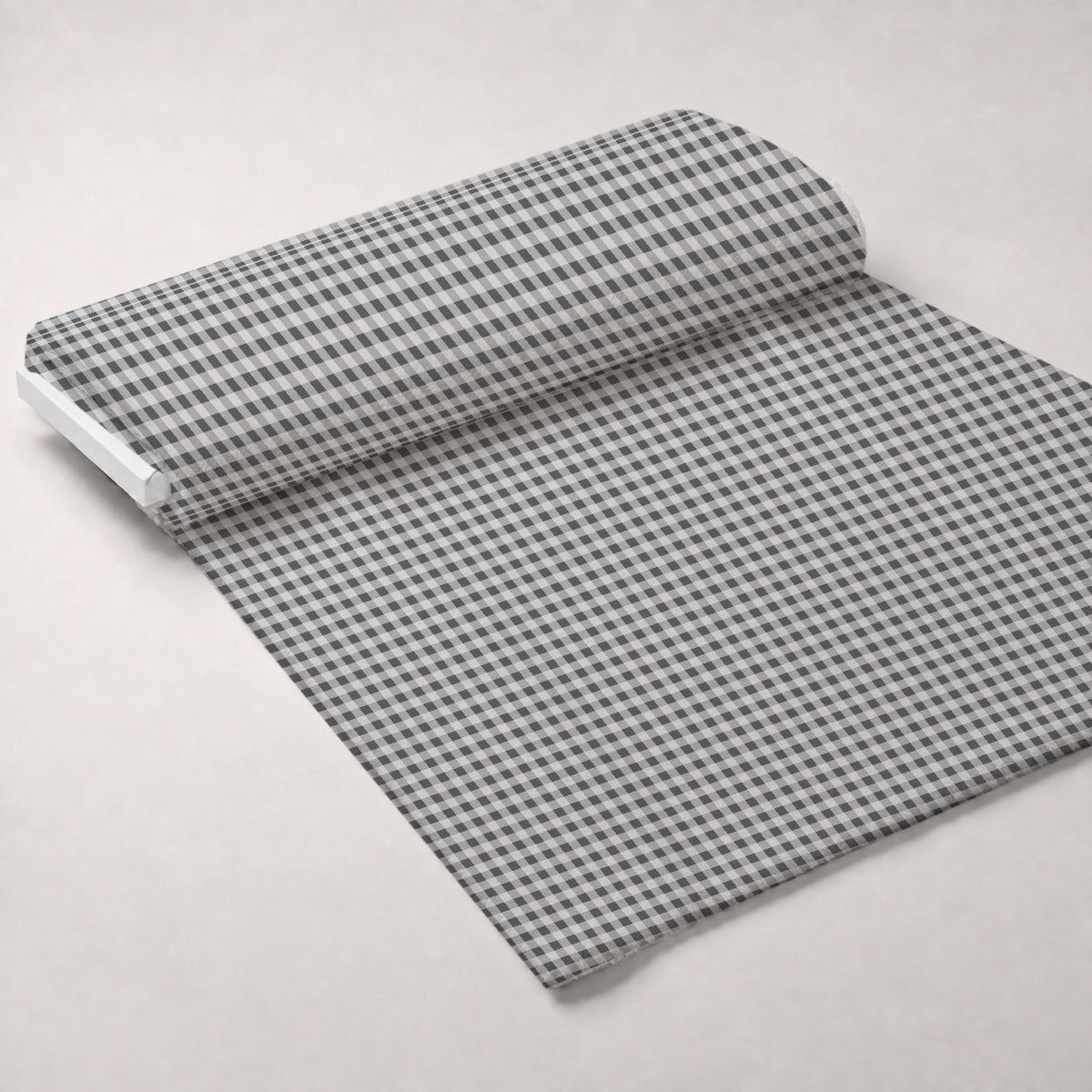 Seafoam Gingham Pattern 1 Fleece Fabric — fleece fabric unrolled bolt preview (mv-fleece-v1:bolt)