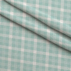 Seafoam Gingham Pattern 12 Fleece Fabric — fleece fabric folded close-up preview (mv-fleece-v1:lying)